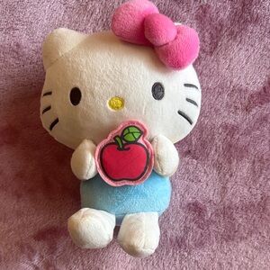 Hello Kitty Plush with Pink Bow and Blue Outfit